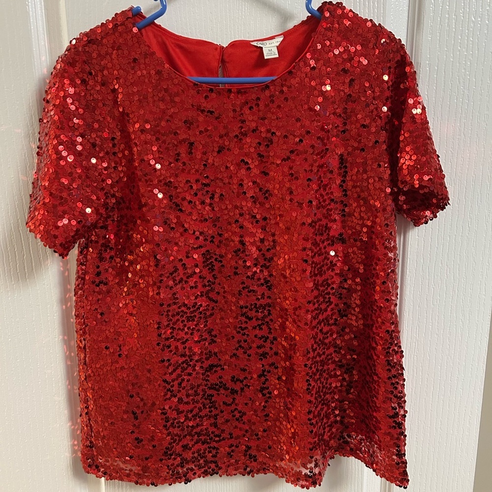 Cato Red Sequin Blouse